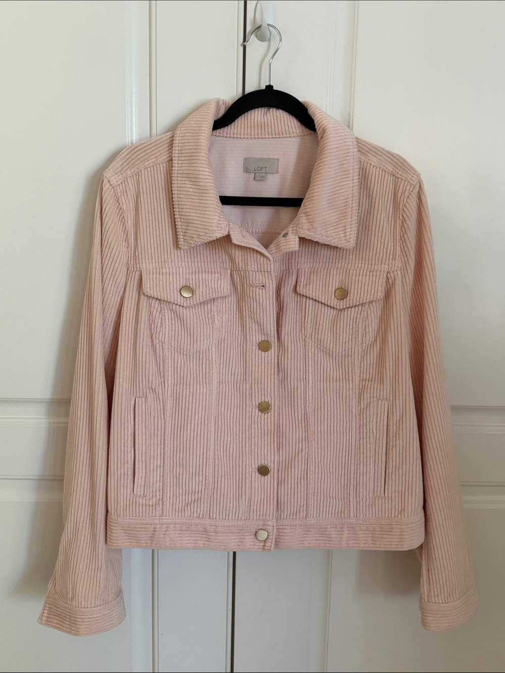 LOFT Light Pink Corduroy Truck Jacket
